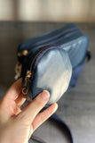 ZEMIMAAS Chevron Coin Navy Blue pu leather crossbody bag, view 5
