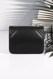 ZEMIMAAS ChevronFlap Black pu leather shoulder bag, view 5