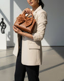ZEMIMAAS Gloss Bow Brown pu leather handbag, view 3