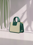 ZEMIMAAS Haze Green canvas & pu leather handbag, view 3