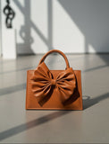 ZEMIMAAS Gloss Bow Brown pu leather handbag, view 6
