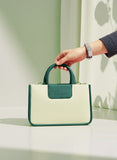 ZEMIMAAS Haze Green canvas & pu leather handbag, view 4