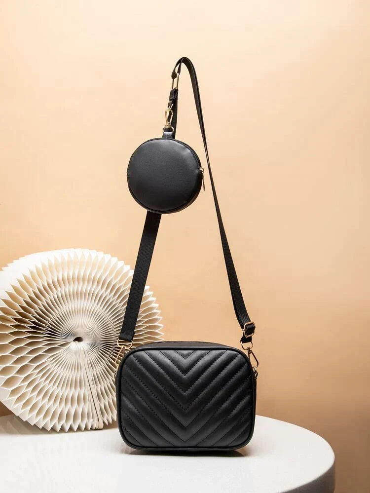 ZEMIMAAS Crossbody Chevron Coin – Black