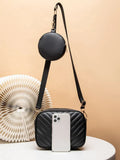 ZEMIMAAS Chevron Coin Black pu leather crossbody bag, view 4