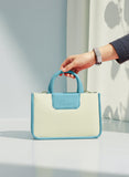 ZEMIMAAS Haze Sky Blue canvas & pu leather handbag, view 4