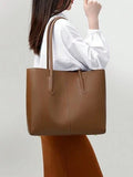 ZEMIMAAS Mustard pu leather tote bag, view 2