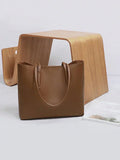 ZEMIMAAS Mustard pu leather tote bag, view 6