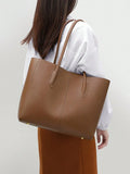 ZEMIMAAS Mustard pu leather tote bag, view 7