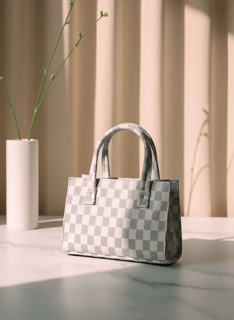 ZEMIMAAS Handbag Mini Checkered – Beige