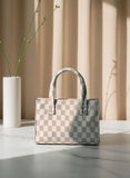 ZEMIMAAS Mini Checkered Beige canvas handbag, view 4
