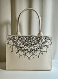ZEMIMAAS Mini Mandala Loop Beige canvas tote bag, view 4