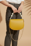 ZEMIMAAS Mustard Midnight Pearl pu leather handbag, view 2