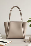 ZEMIMAAS Pyramid Beige pu leather tote bag