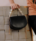 ZEMIMAAS Black Midnight Pearl pu leather handbag, view 3