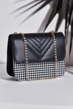 ZEMIMAAS ChevronFlap Black pu leather shoulder bag