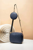 ZEMIMAAS Chevron Coin Navy Blue pu leather crossbody bag, view 2