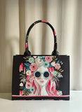 ZEMIMAAS Cherry Twinkle Black canvas tote bag, view 7