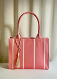 ZEMIMAAS Mini Breeze Striped Pink canvas tote bag, view 4