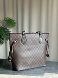 ZEMIMAAS Checkered Brown canvas tote bag, view 10