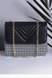 ZEMIMAAS ChevronFlap Black pu leather shoulder bag, view 2
