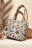 ZEMIMAAS Multiflower Beige canvas tote bag, view 4