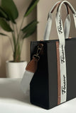 ZEMIMAAS Modern Muse Black canvas tote bag, view 3