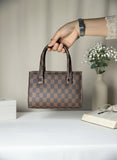 ZEMIMAAS Mini Checkered Brown canvas handbag, view 4