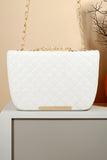 ZEMIMAAS Quilted Charm White pu leather shoulder bag, view 2