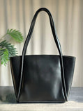 ZEMIMAAS Pyramid Black pu leather tote bag, view 3