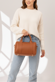 ZEMIMAAS Pace Duffle Caramel pu leather handbag, view 3