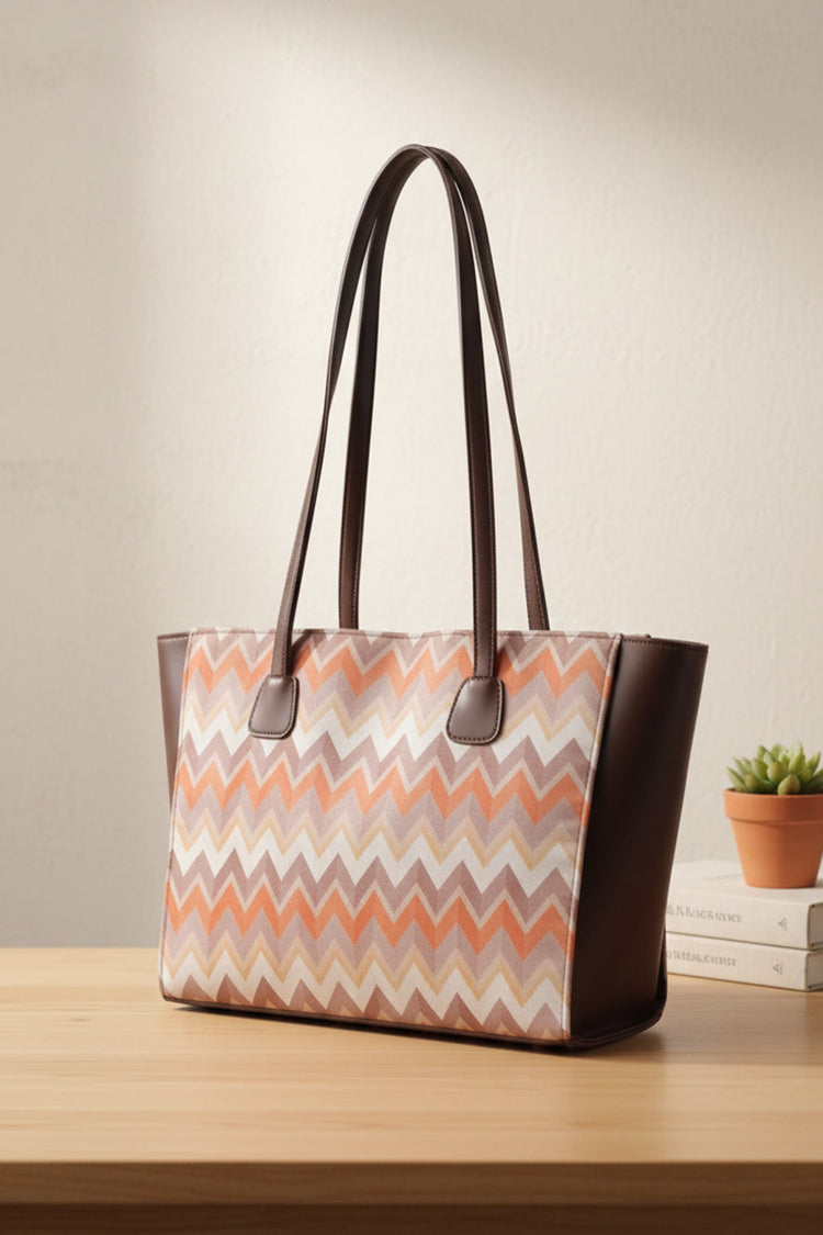 ZEMIMAAS Side Rexine Canvas Tote Horizon