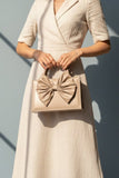 ZEMIMAAS Gloss Bow Beige pu leather handbag, view 2