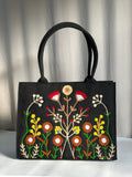 ZEMIMAAS Premium Jute Tote Blush Wood – Black
