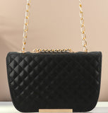 ZEMIMAAS Quilted Charm Black pu leather shoulder bag, view 2