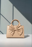 ZEMIMAAS Gloss Bow Beige pu leather handbag, view 5