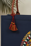 ZEMIMAAS Mini Desert Bloom Navy Blue canvas tote bag, view 2