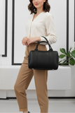 ZEMIMAAS Pace Duffle Black pu leather handbag, view 3