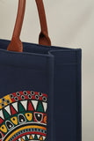 ZEMIMAAS Mini Desert Bloom Navy Blue canvas tote bag, view 3