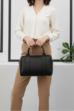 ZEMIMAAS Pace Duffle Black pu leather handbag, view 2