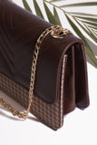 ZEMIMAAS ChevronFlap Brown pu leather shoulder bag, view 4