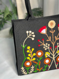 ZEMIMAAS Jute Blush Wood Black tote bag, view 4