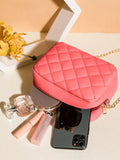 ZEMIMAAS Urban Chic Candy Pink pu leather crossbody bag, view 3