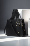 ZEMIMAAS RingBloom Black pu leather handbag