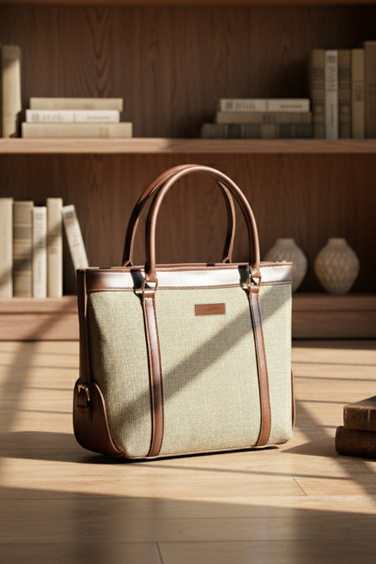 ZEMIMAAS Strap Jute Tote – Tan Brown