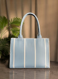 ZEMIMAAS Mini Breeze Striped Blue canvas tote bag, view 4
