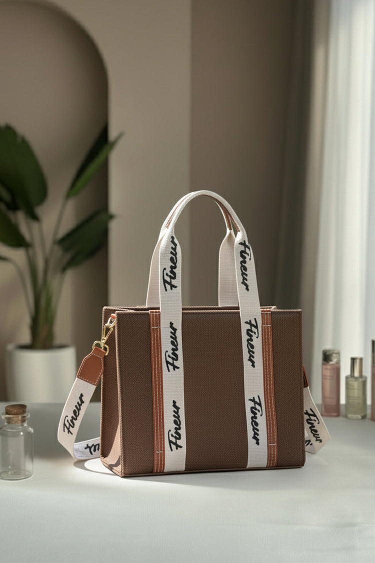 ZEMIMAAS Canvas Modern Muse Tote – Dark Brown