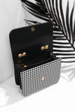 ZEMIMAAS ChevronFlap Black pu leather shoulder bag, view 4