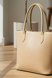 ZEMIMAAS SwiftZip Beige pu leather tote bag, view 4