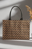 ZEMIMAAS Handle Brown canvas tote bag