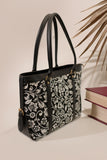 ZEMIMAAS Floral Black canvas tote bag, view 3